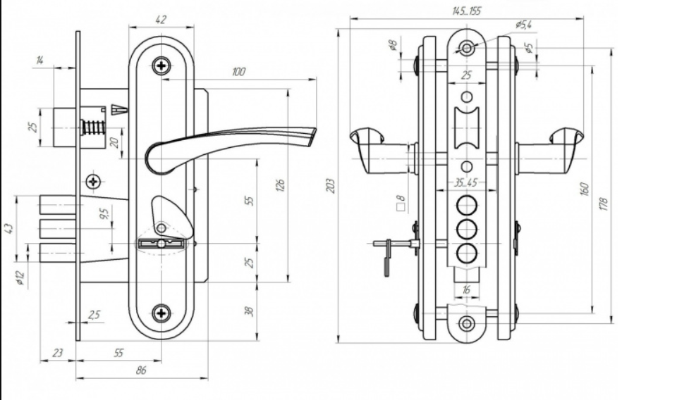картинка Замок ЗВ 9-4 (бронза) Зенит от магазина Евродом