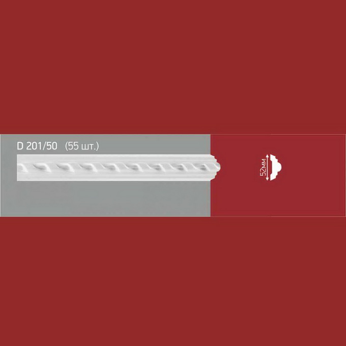 картинка Плинтус потолочный D201/50 (55) 2м от магазина Евродом