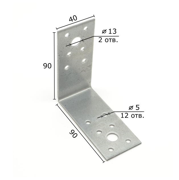 картинка Крепежный уголок 90х90х40х2,0мм KU-90х40 от магазина Евродом