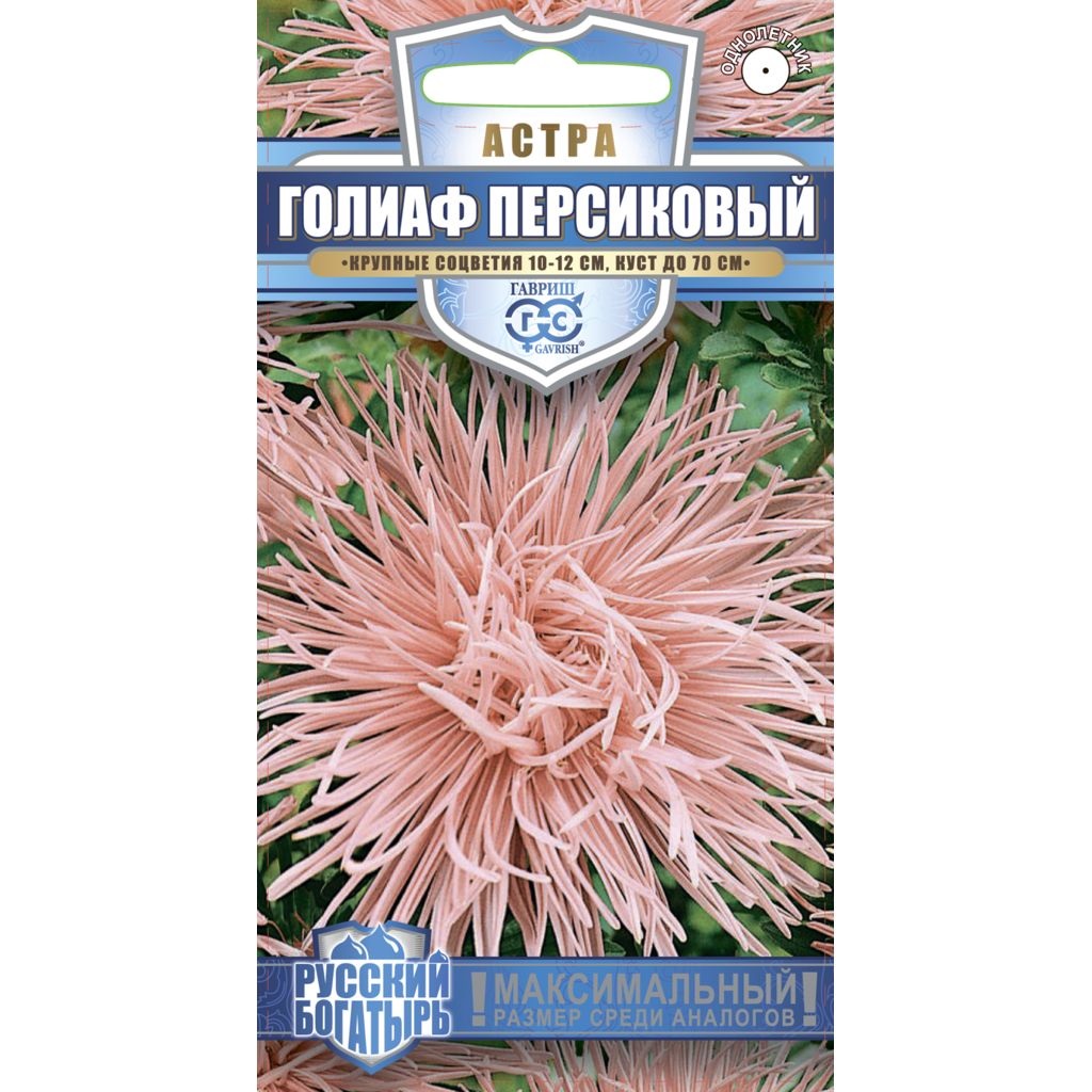 картинка Астра Голиаф персиковый 0,3 г игольчатая Г семена от магазина Евродом