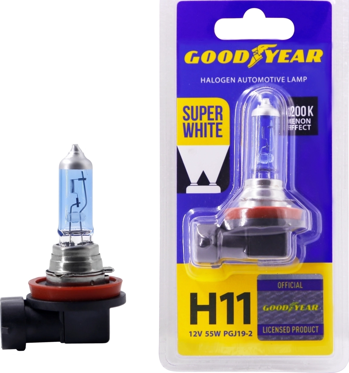 картинка Автолампа Goodyear Standart  H11 12V 55W PGJ19-2 коробка от магазина Евродом