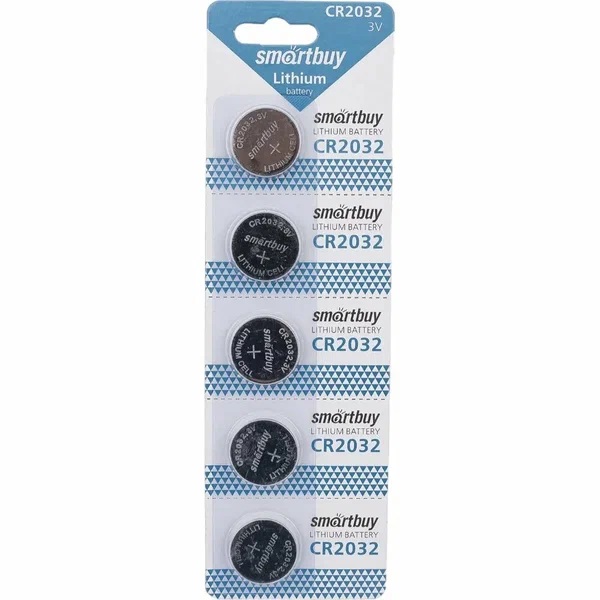 картинка Элемент питания CR2032, Lithium, SBBL-2032-5B Smartbuy от магазина Евродом