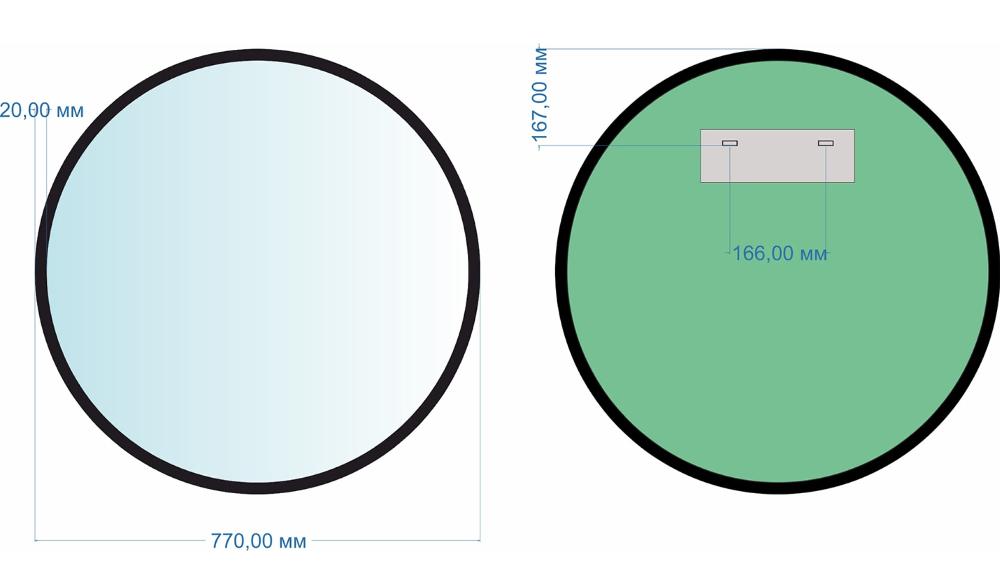 картинка Зеркало MIXLINE "Ренуар" D770 без подсветки, черное обрамление от магазина Евродом