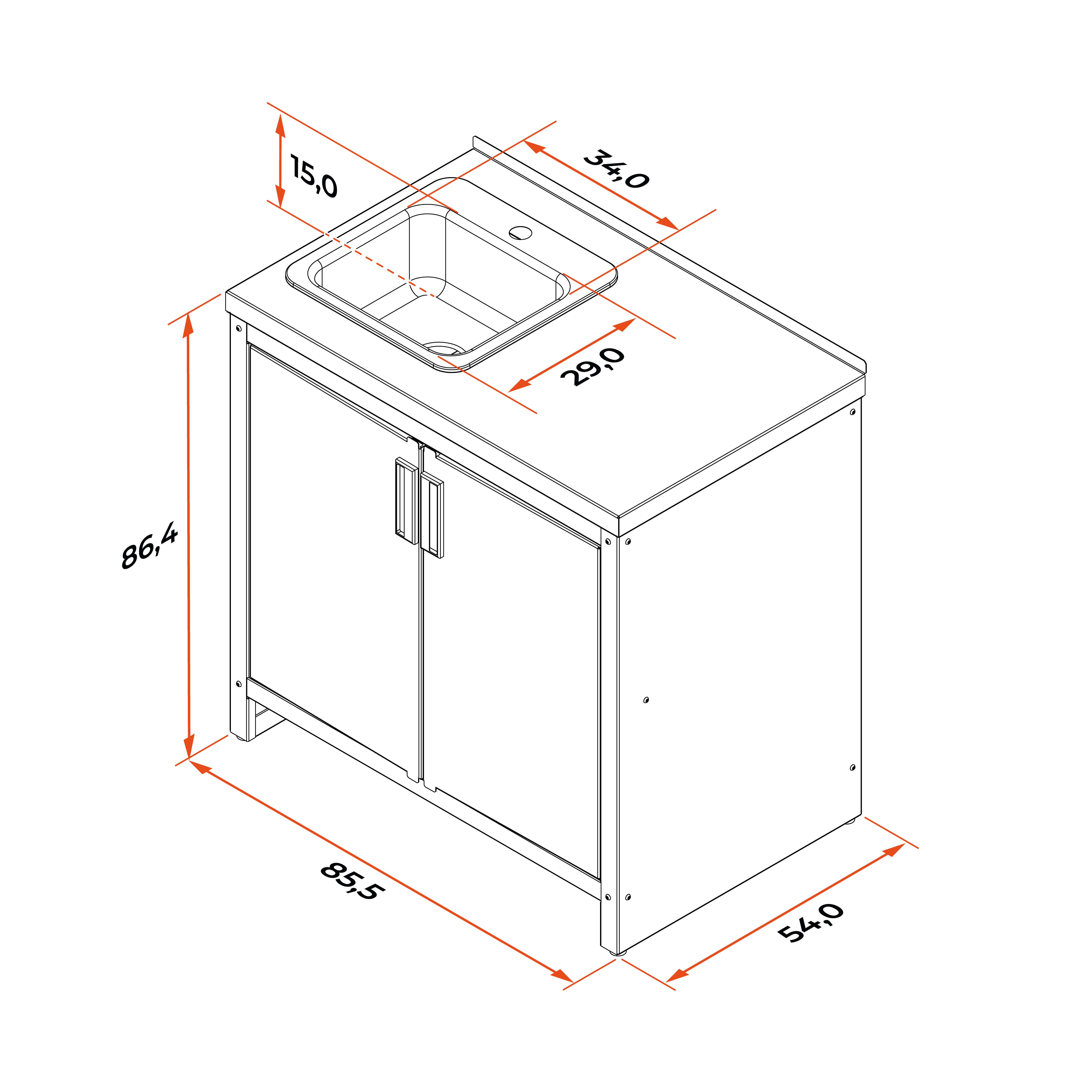 картинка Стол с мойкой PATIO Р-02 от магазина Евродом