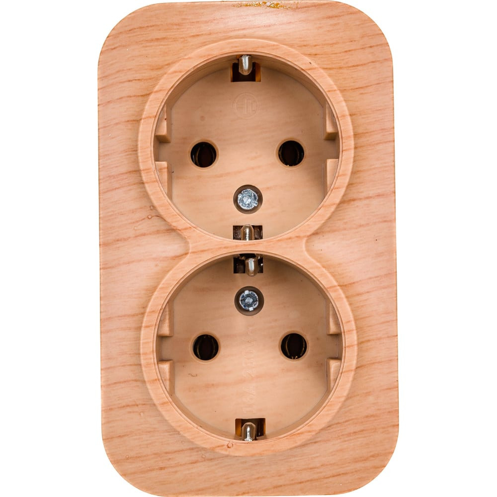 картинка Розетка IONICH 2-м откр.уст. с/з сосна 1439 от магазина Евродом