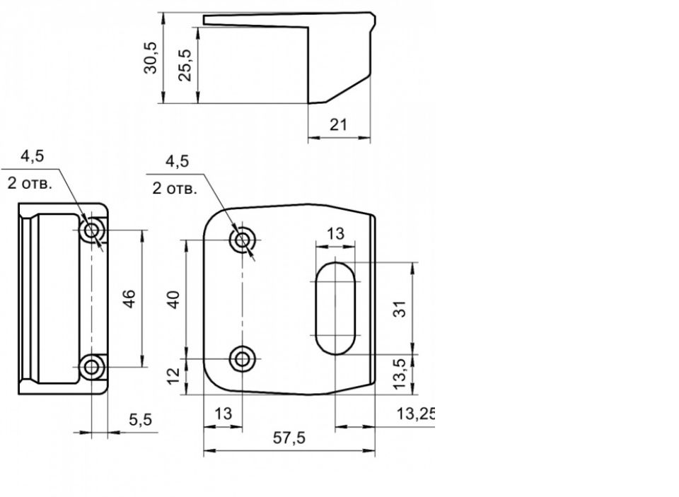 картинка Замок накладной Просам 3НД, 1А, 88400 от магазина Евродом