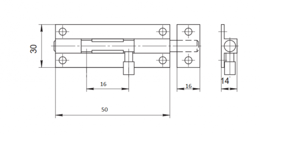 картинка Шпингалет DВ-05-50-G (500-50 ВР+) от магазина Евродом