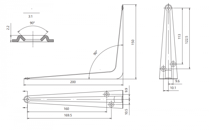 картинка Кронштейн Apecs-1-200*150 коричневый от магазина Евродом