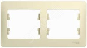 картинка Рамка Glossa 2-м горизонтальная бежевый Schneider-Electric от магазина Евродом