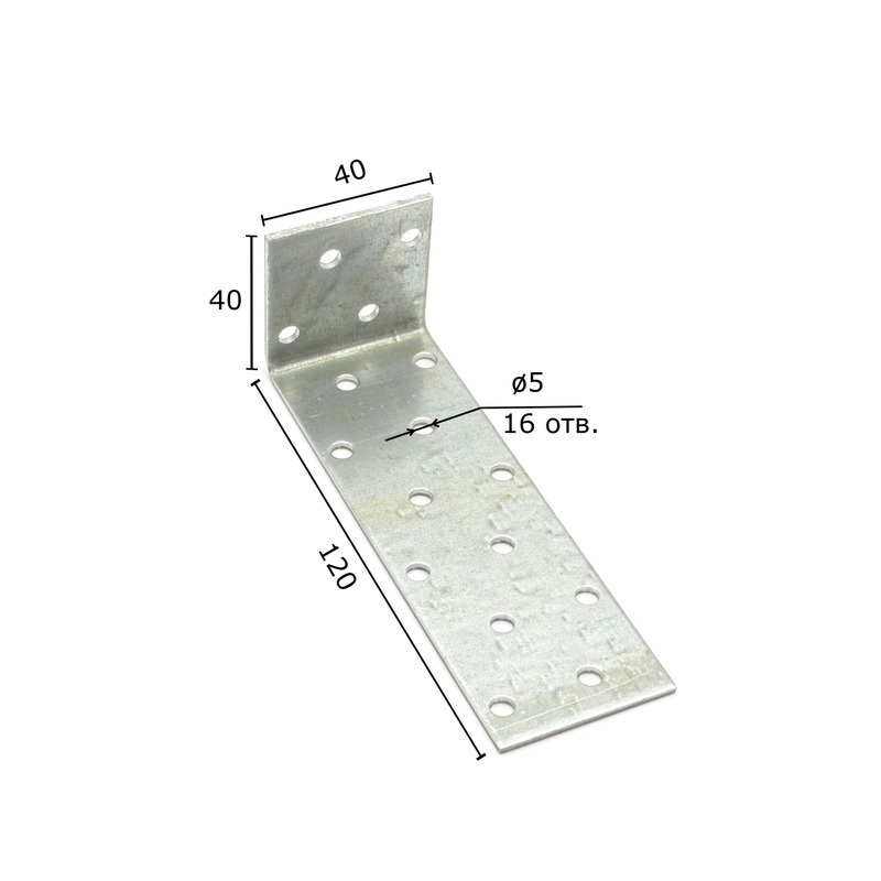 картинка Крепежный уголок анкерный 40х120х40х2,0мм KUL-40х120 от магазина Евродом