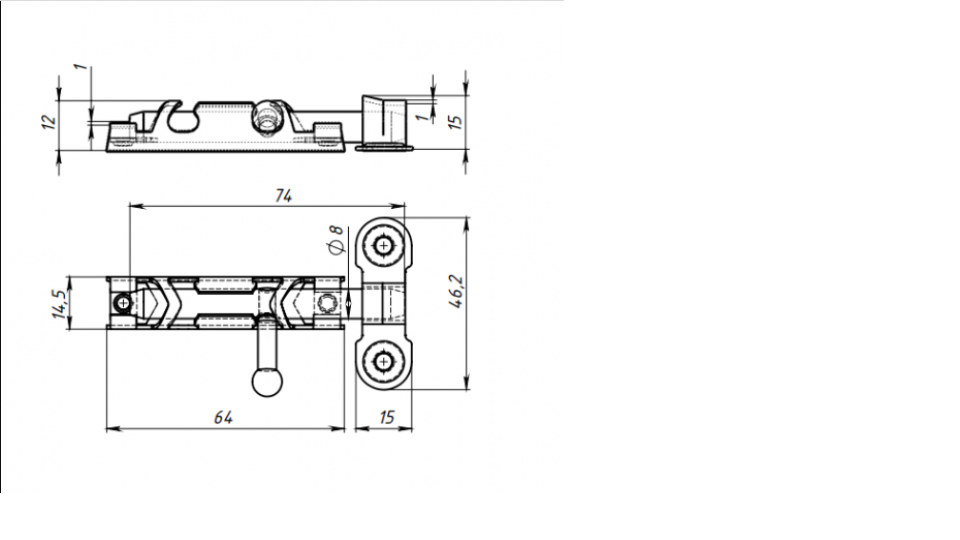 картинка Задвижка ЗТ1 белая г. Кунгур от магазина Евродом