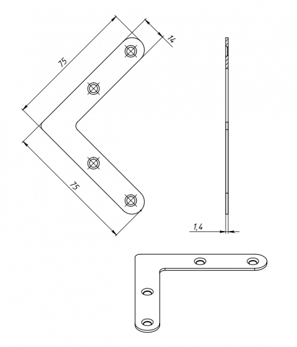 картинка Уголок оконный УГ-75/1 цинк г. Кунгур от магазина Евродом
