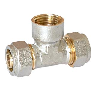 картинка МП Тройник 16х1/2х16 цанга/ВР/цанга латунь от магазина Евродом