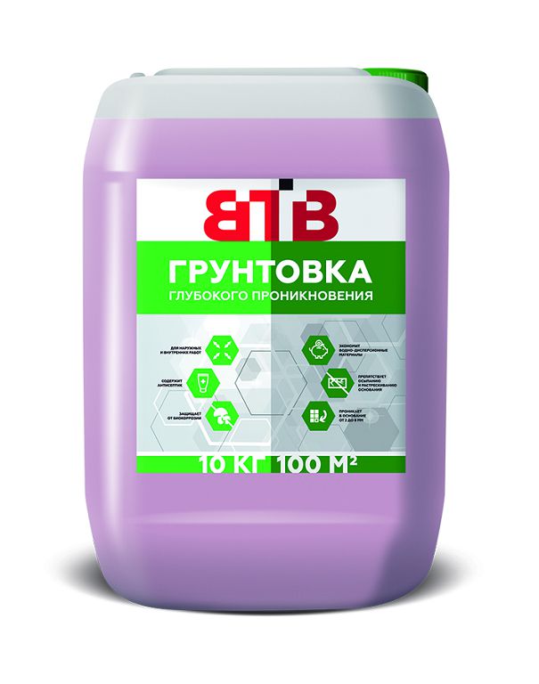 картинка Грунтовка глубокого проникновения для нар. и внутр. работ 10кг ВТВ от магазина Евродом