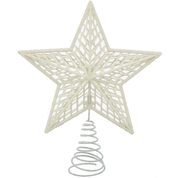 картинка Верхушка на ёлку Звезда, белая, 20х24см. от магазина Евродом