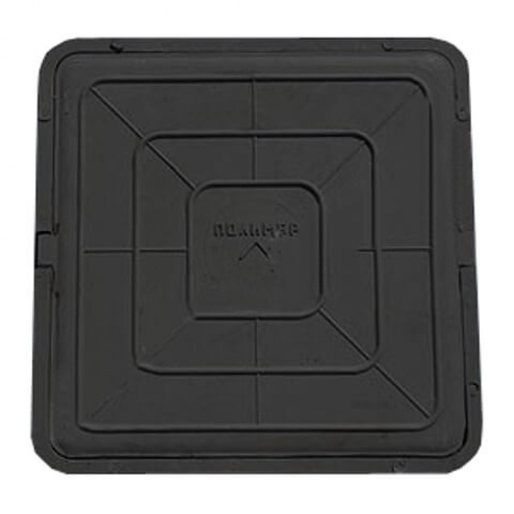 картинка Люк полимерный квадратный 15кН 1,5т 660х660 черный от магазина Евродом