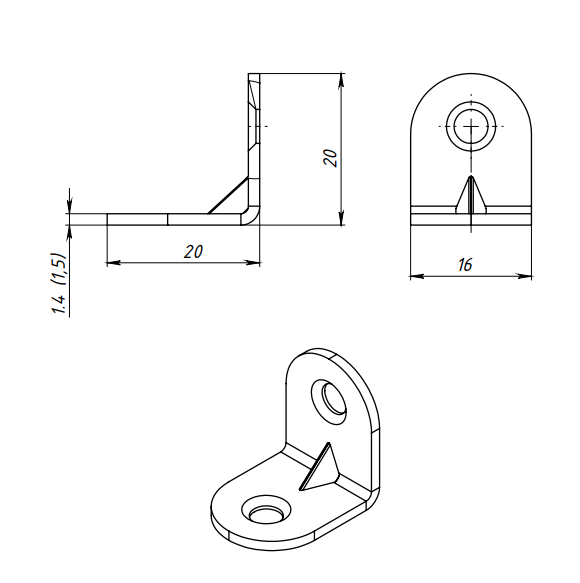 картинка Кронштейн МК 20х20 от магазина Евродом