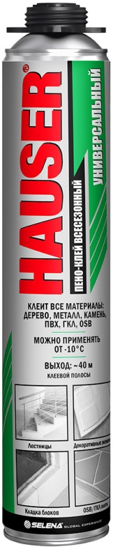 картинка Пена клей всесезонная профи 550мл Hauser  от магазина Евродом