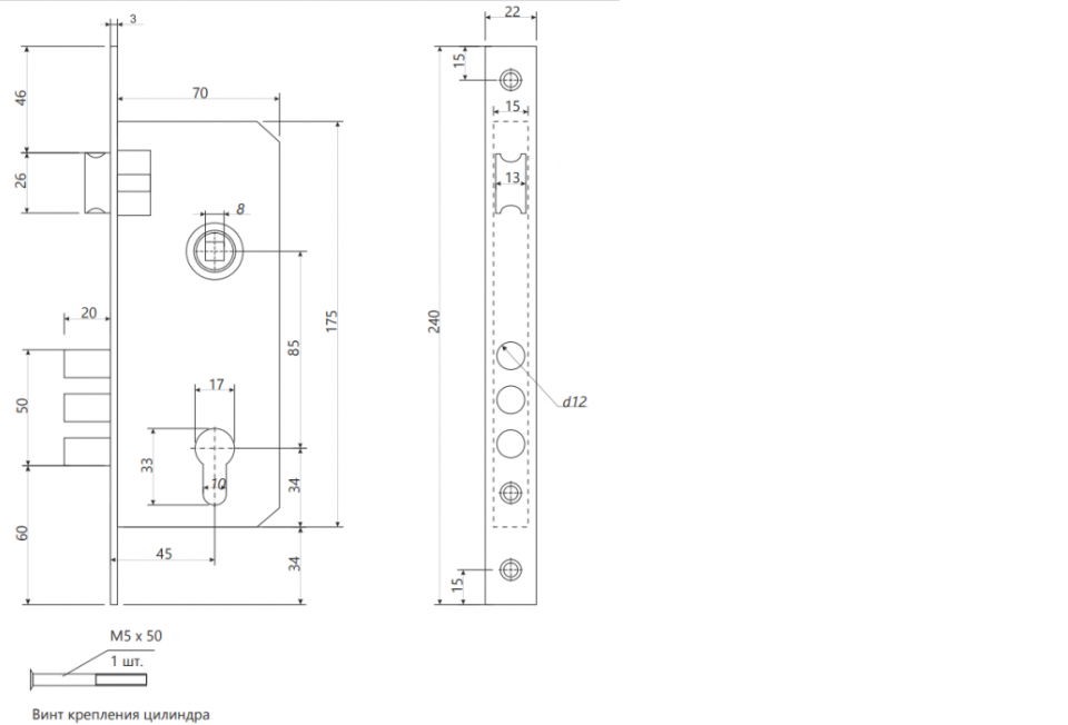 картинка Замок ЗВ 2210/60-G Apecs от магазина Евродом