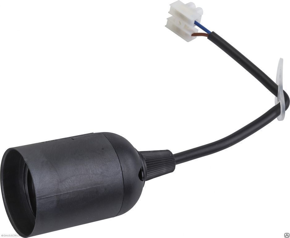 картинка Патрон Е27 подвесной термопластик с клеммной колодкой 4А черный от магазина Евродом