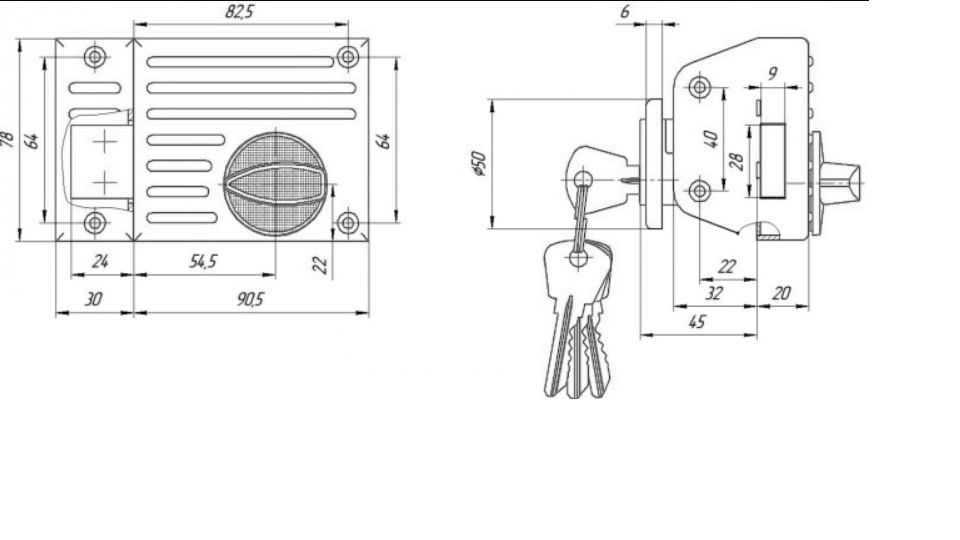 картинка Замок ЗН 1-6 (1-2) сер Зенит от магазина Евродом