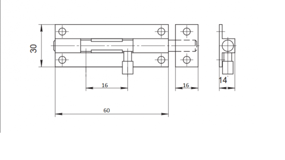 картинка Шпингалет DВ-05-60-G (500-60 ВР+) от магазина Евродом