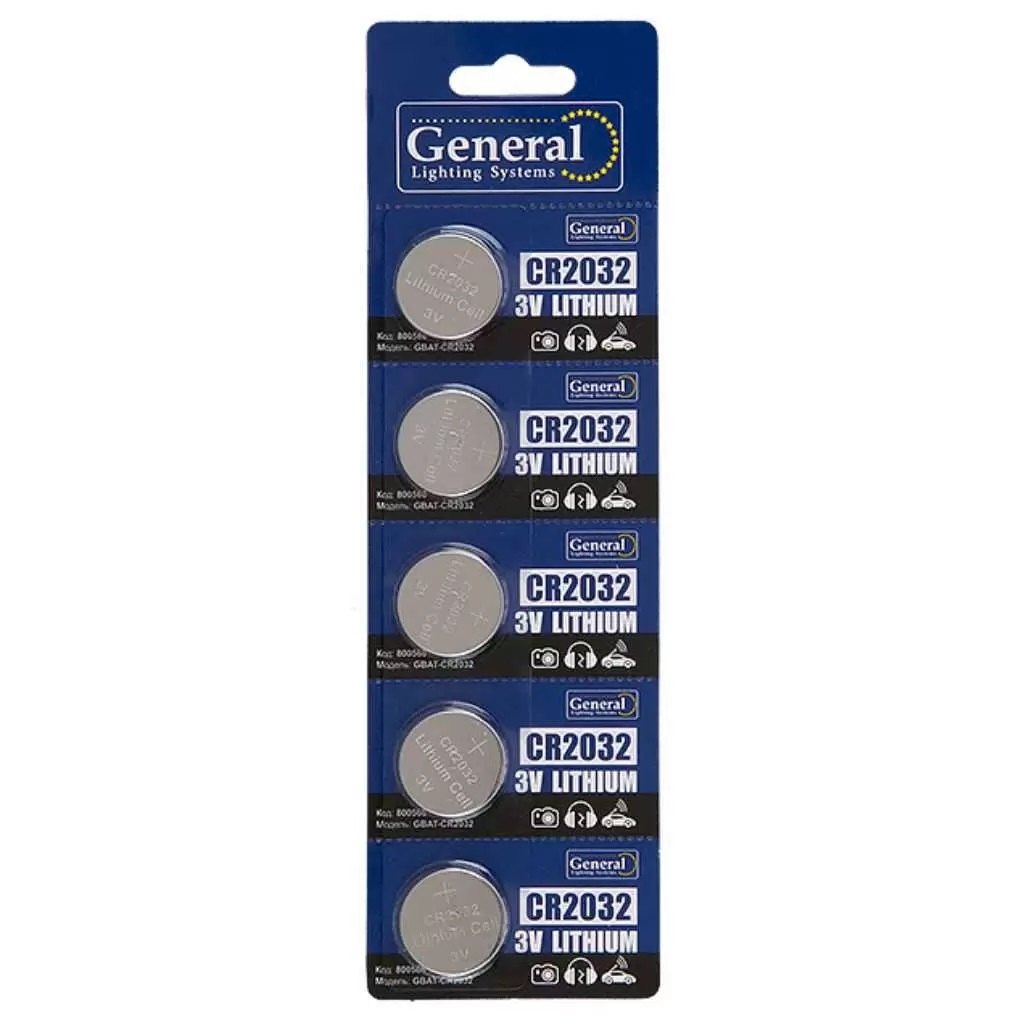 картинка Элемент питания CR2032, GBAT-CR2032, General Lighting Systems от магазина Евродом