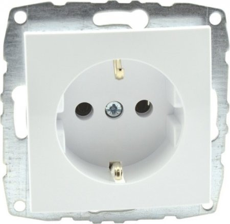 картинка Розетка Mono Electric 1-м скр. уст. с/з белая от магазина Евродом