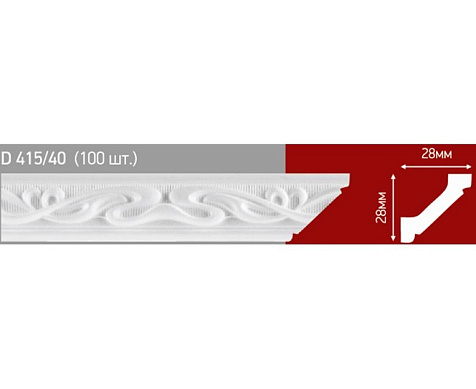 картинка Плинтус потолочный D415/40 (100) 1.5 м от магазина Евродом
