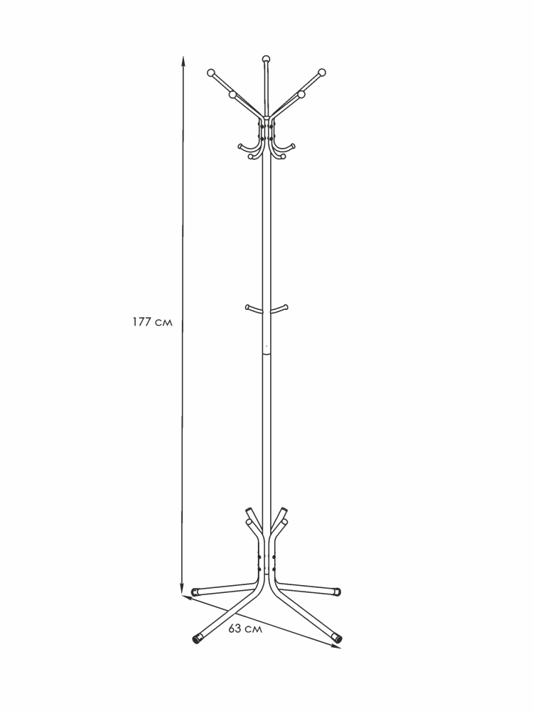 картинка Вешалка напольная ЗМИ Луч 5 белый ВНП 361 Б от магазина Евродом