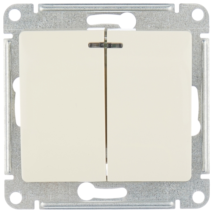 картинка Выключатель Glossa 2-кл. механизм бежевый с индикацией Schneider-Electric от магазина Евродом