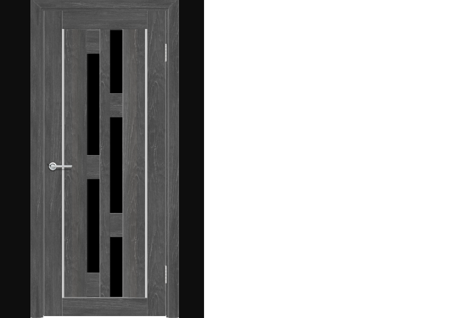 картинка Дверь Т21 Дуб графит ПО 80 стекло Лакобель черный от магазина Евродом