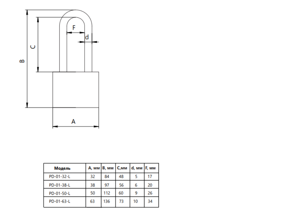 картинка Замок МВС-PD-01-50 L от магазина Евродом