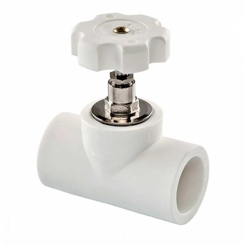 картинка Вентиль запорный Ø20*90° PRO AQUA Белый (1/50) от магазина Евродом