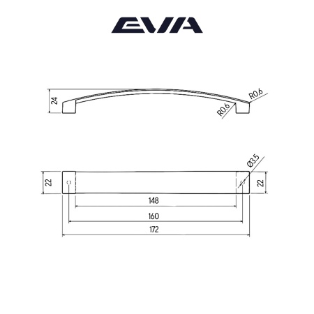 картинка Ручка-скоба EVA ARC 160 графит от магазина Евродом
