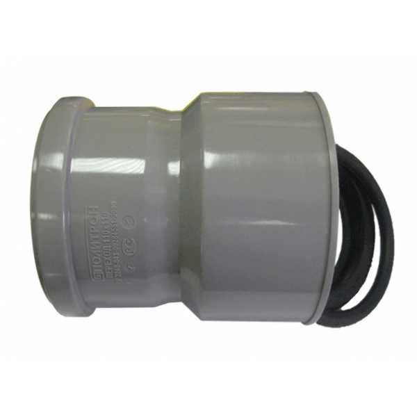 картинка Переход чугун/пластик 125/110 с манжетой Политрон от магазина Евродом