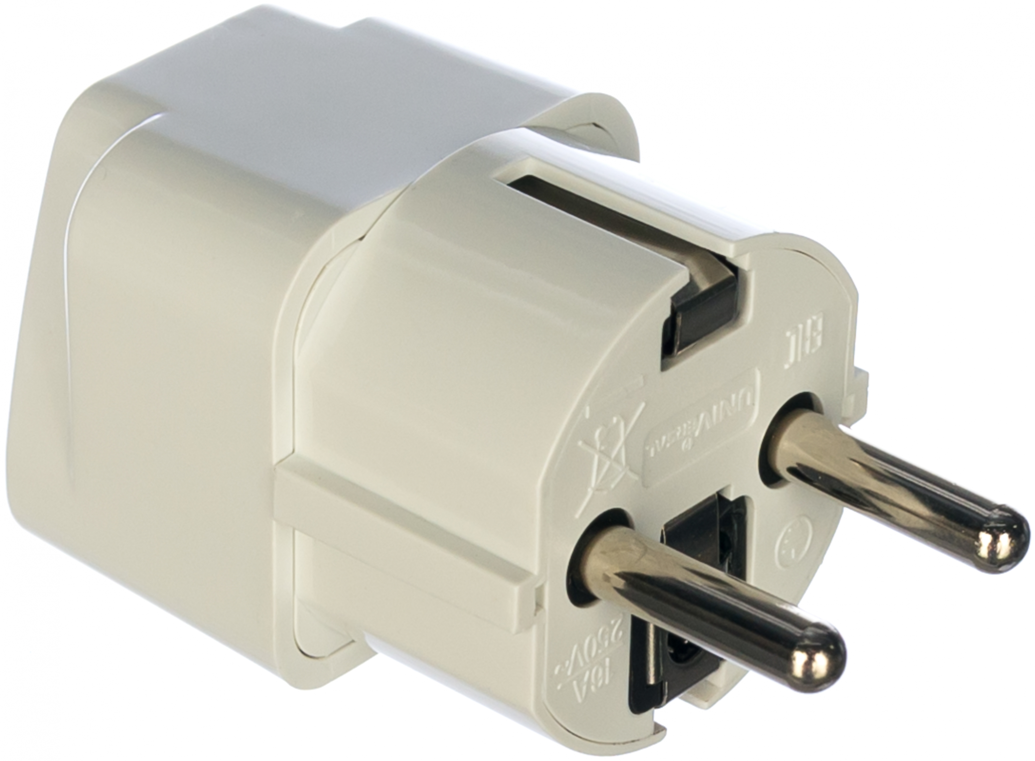 картинка Переходник универсальный с/з белый 16А 250В UNIVersal 1186 от магазина Евродом