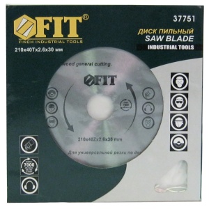 картинка Диск пильный 210х30 мм z40 дерево FIT от магазина Евродом