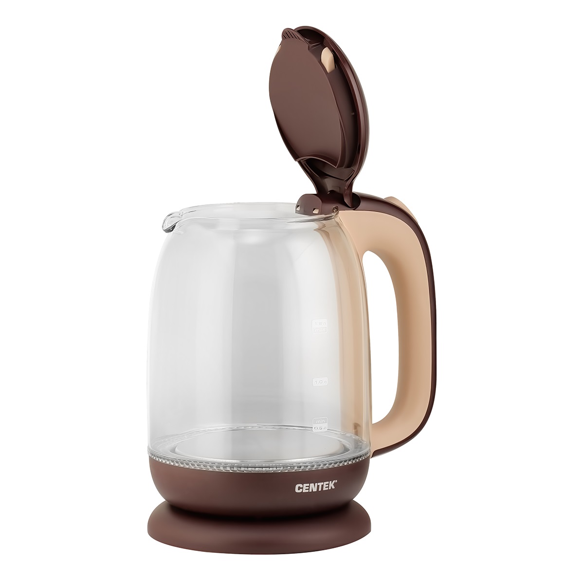 картинка Чайник Centek CT-0034 1,8л 2200Вт стекло кофейный от магазина Евродом