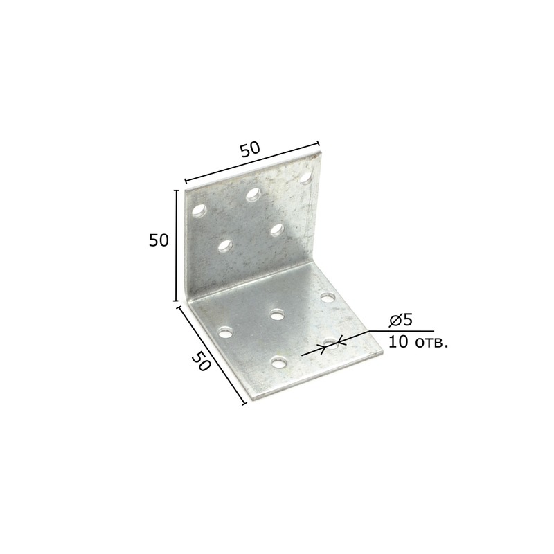 картинка Крепежный уголок равносторонний 50х50х50х2,0мм KUR-50х50 от магазина Евродом