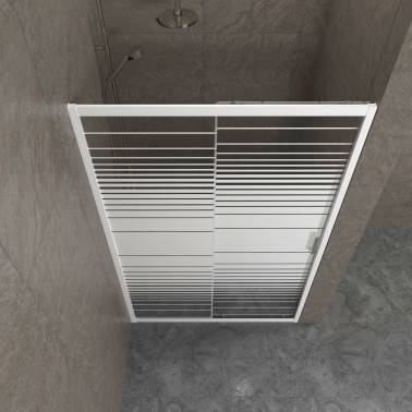 картинка Дверь душевая "Слайд" 100х185 см, белые полосы от магазина Евродом