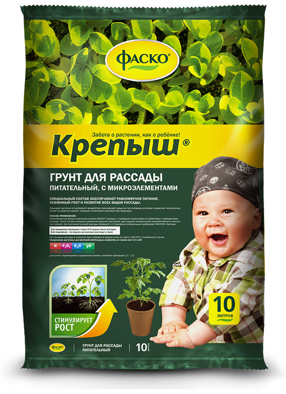 картинка Грунт для рассады Крепыш 10л Фаско от магазина Евродом