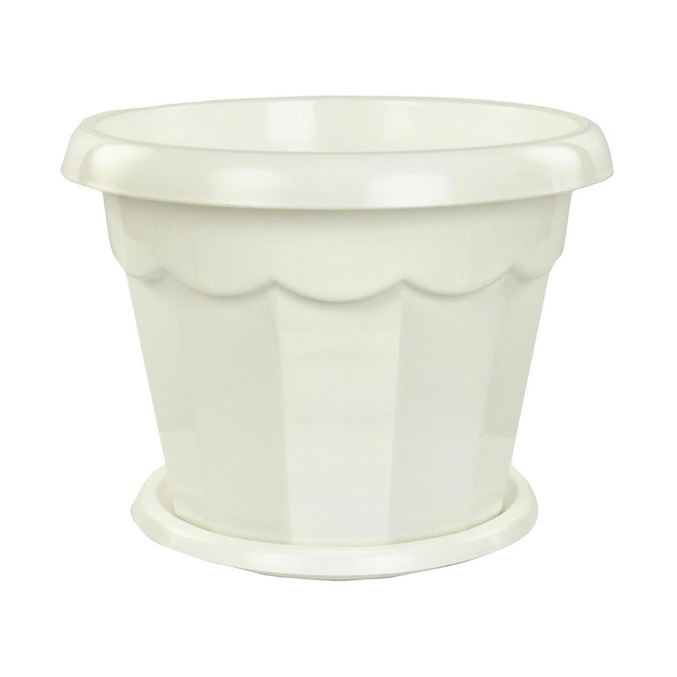 картинка Горшок с поддоном Гармония 7.0л 1412 белый от магазина Евродом