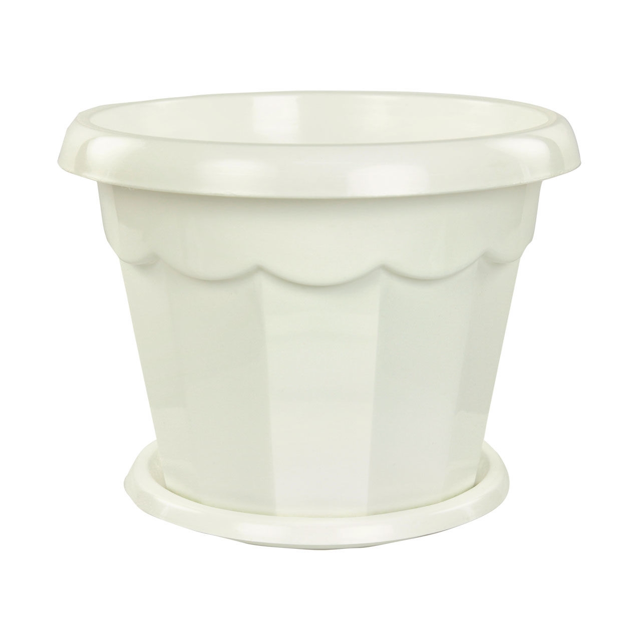 картинка Горшок с поддоном Гармония 1.5л 1409 белый от магазина Евродом