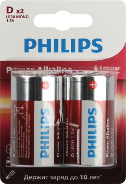 картинка Элемент питания LR20-2BL Power Philips (LR20P2B/51) от магазина Евродом