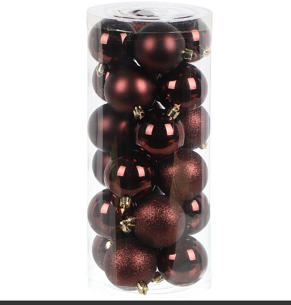 картинка Ёлочный шар 24 шт, кофейный, 6см. пластик от магазина Евродом
