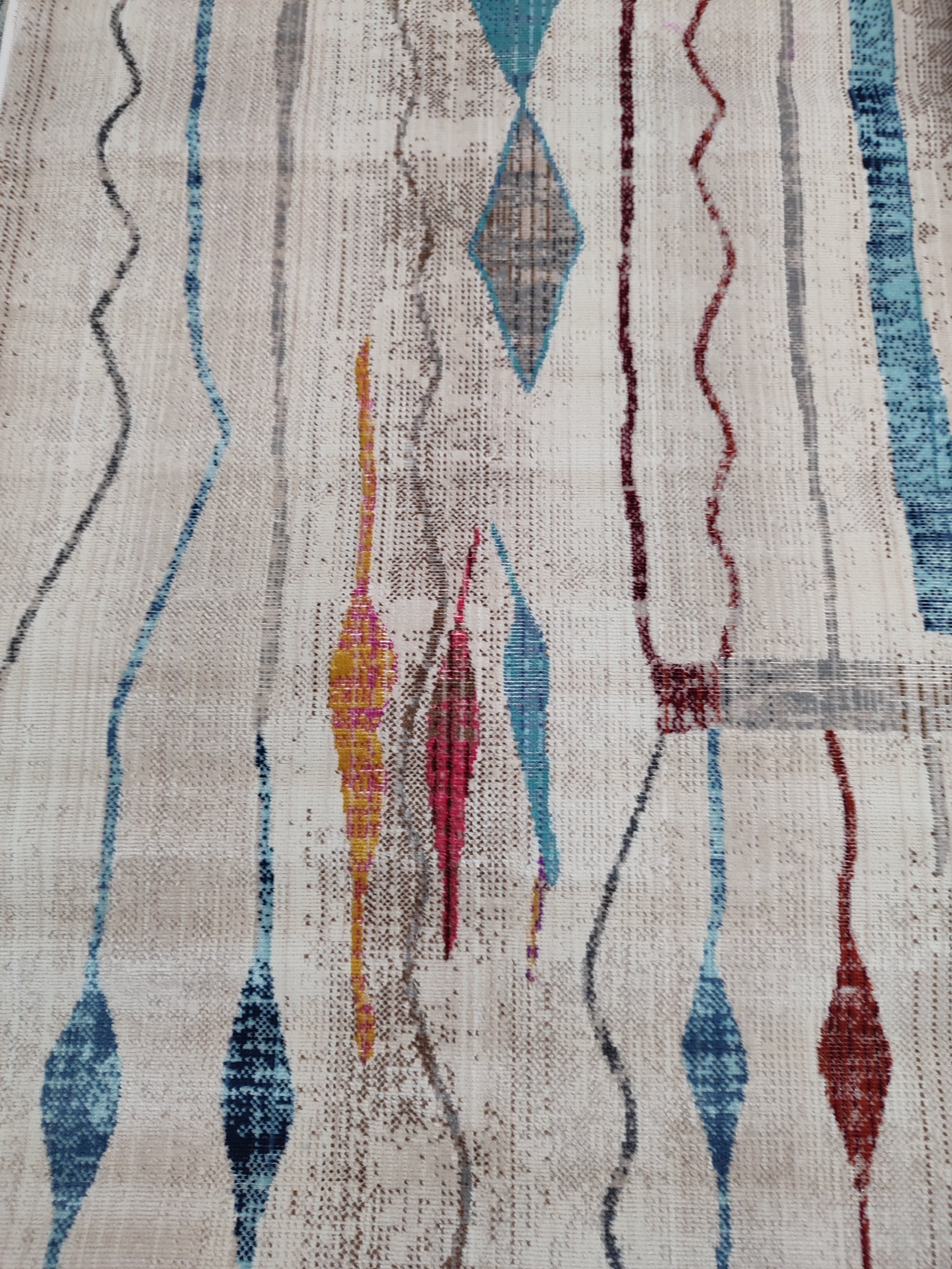 картинка Ковер MAVRIKA 0.8*1.5 дизайн 7431B CREAM/TEAL от магазина Евродом