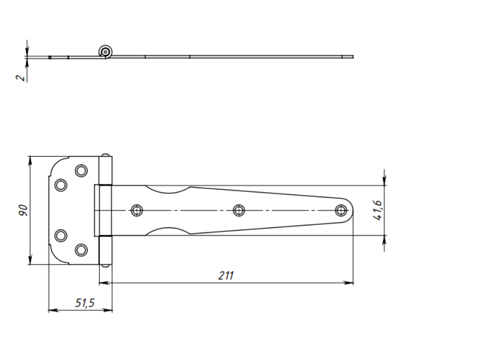 картинка Петля-стрела 210 мм без покрытия от магазина Евродом