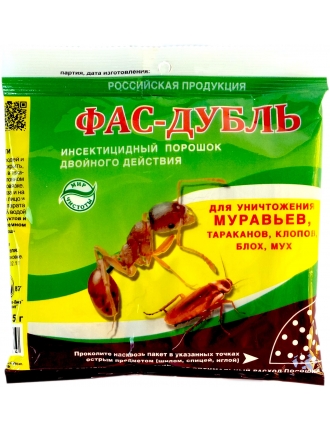 картинка Фас-Дубль 125 г от муравьев, тараканов, блох, мух от магазина Евродом