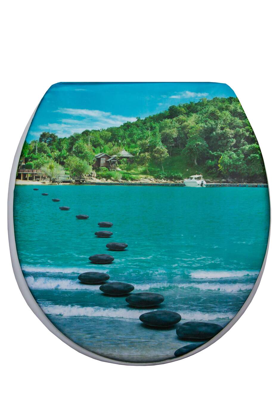 картинка Сиденье д/унитаза мягкое с РИСУНКОМ (зелен/салат) от магазина Евродом